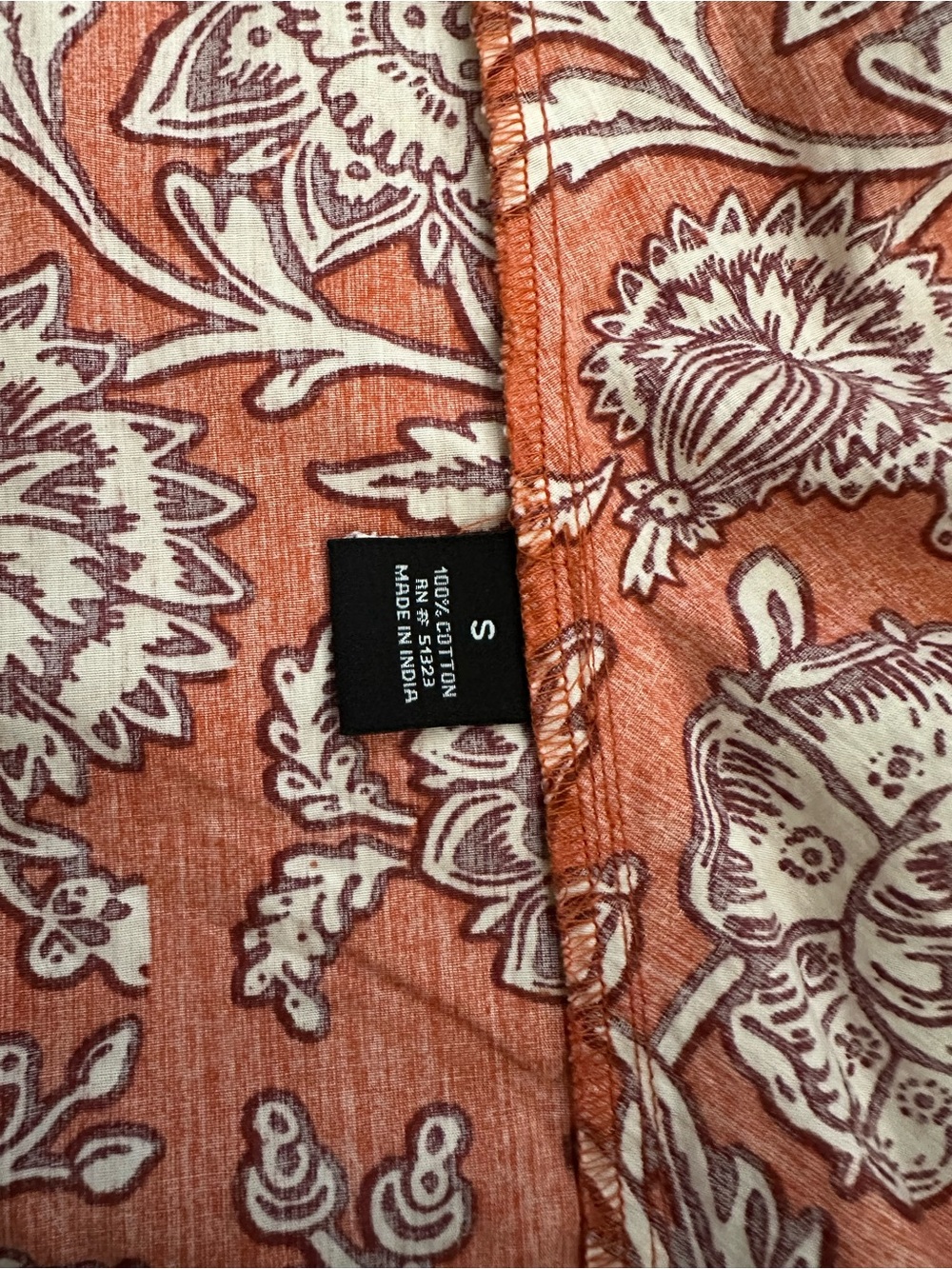 MSK Red White Floral 100% Cotton Shirt Dress Tie Belt Button Front - Picture 7 of 7